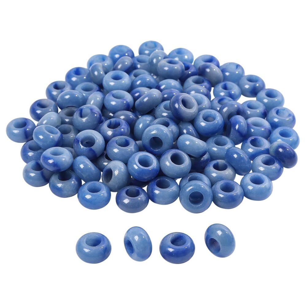 2647 25Pcs Large Hole 5-6mm Rondelle Gemstone European Bead for Charm